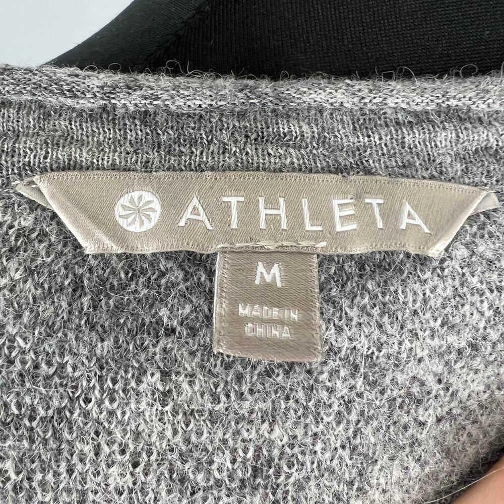 ATHLETA Grey Camo Undercover CYA Sweater Merino Wool Alpaca Pullover Travel M - Picture 5 of 7
